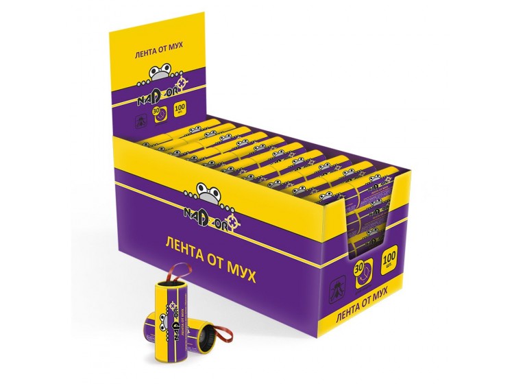 Липкая лента от мух 100шт в шоубоксе Nadzor/400